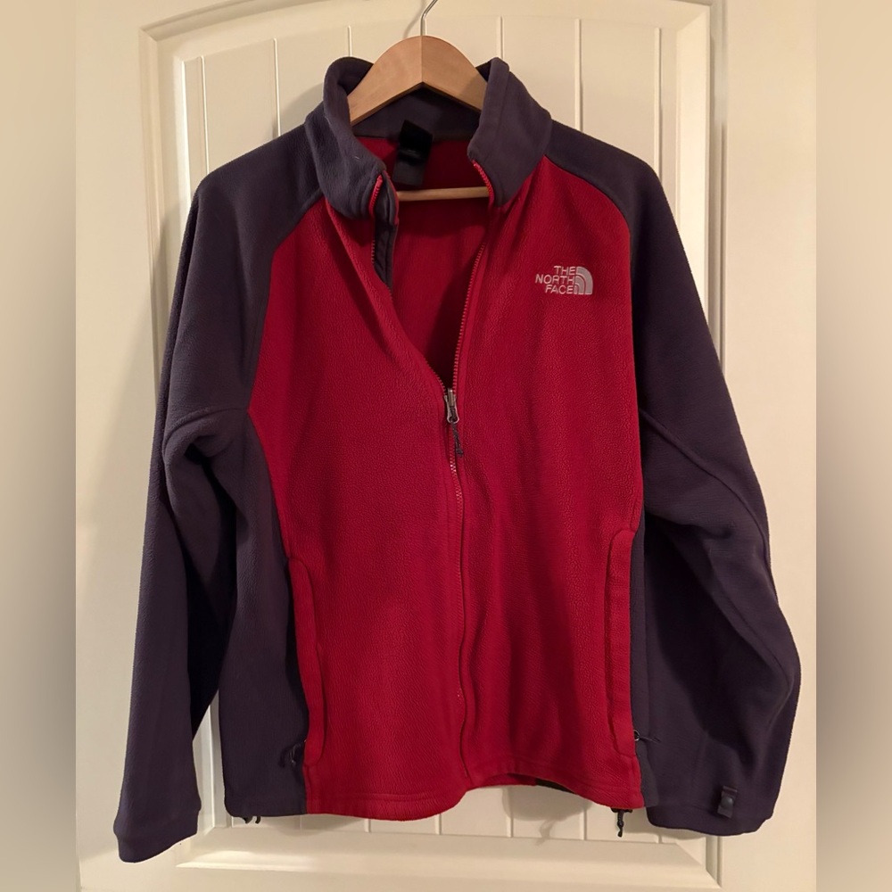The North Face Red and Dark Gray Fleece Jacket - Picture 2 of 7